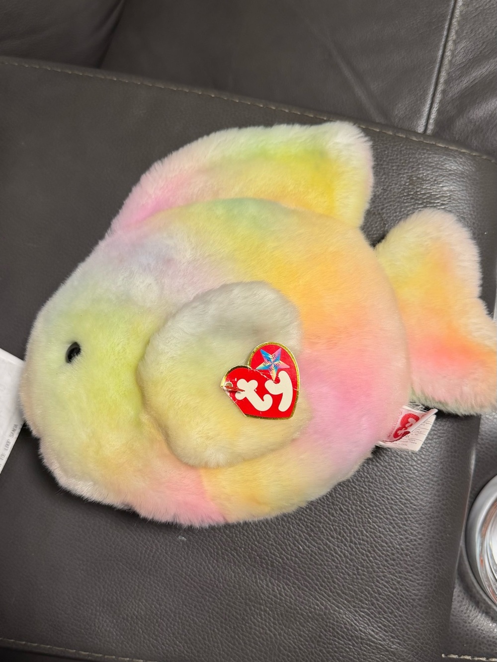 Ty Pastel Rainbow Plush Fish - Yellow Pink Green Blue Soft Toy